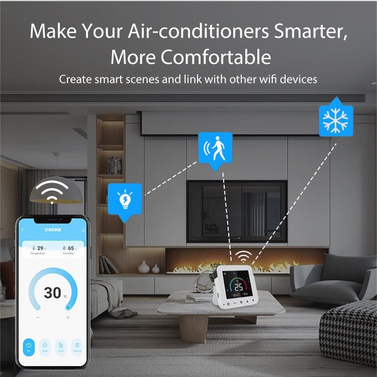 NEO NAS-RT01W WiFi Pantalla a color inteligente Termostato controlador de aire acondicionado infrarrojo