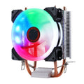W-X3 Ventilador enfriador de CPU LED silencioso de tubo de cobre doble de 3 pines y 9 cm