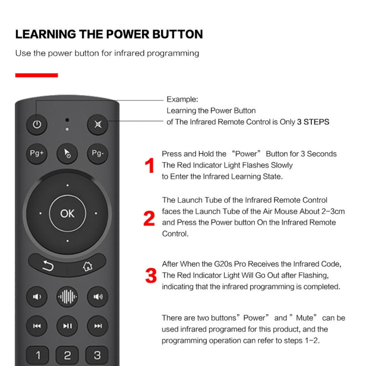 G20S Pro Voice Backlight Versión 2.4G Air Mouse Control remoto, G20S Pro