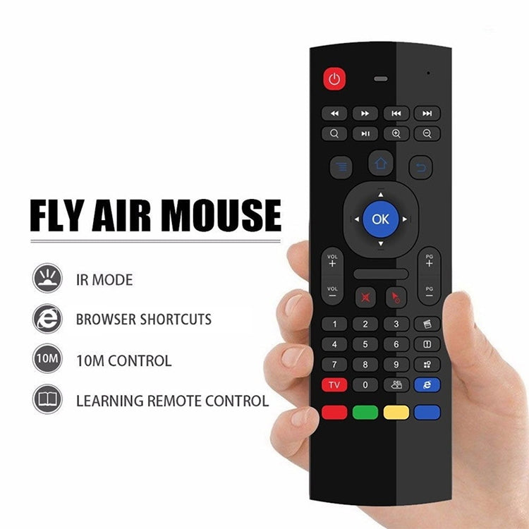 MX3 Versión de voz 2.4GHz Fly Air Mouse Teclado inalámbrico Control remoto con giroscopio