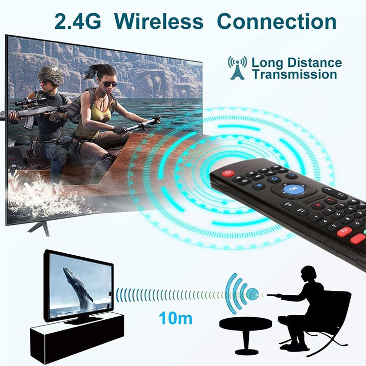 MX3 Versión de voz 2.4GHz Fly Air Mouse Teclado inalámbrico Control remoto con giroscopio
