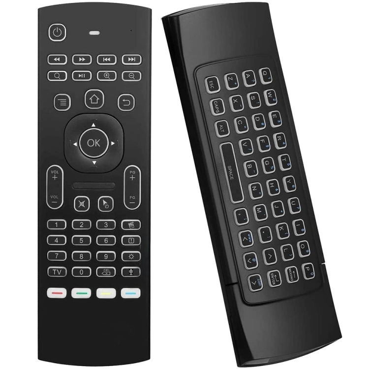 MX3-L Voz con retroiluminación 2,4 GHz Fly Air Mouse Teclado inalámbrico Control remoto, Voice with Backlit