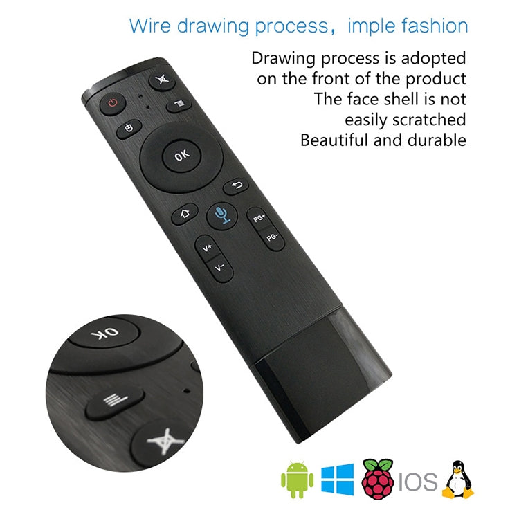 Giroscopio Q5 + Control remoto por voz, versión extranjera, USB 2,4G, ratón volador inalámbrico por voz, compatible con decodificador/computadora, Gyroscope + Voice