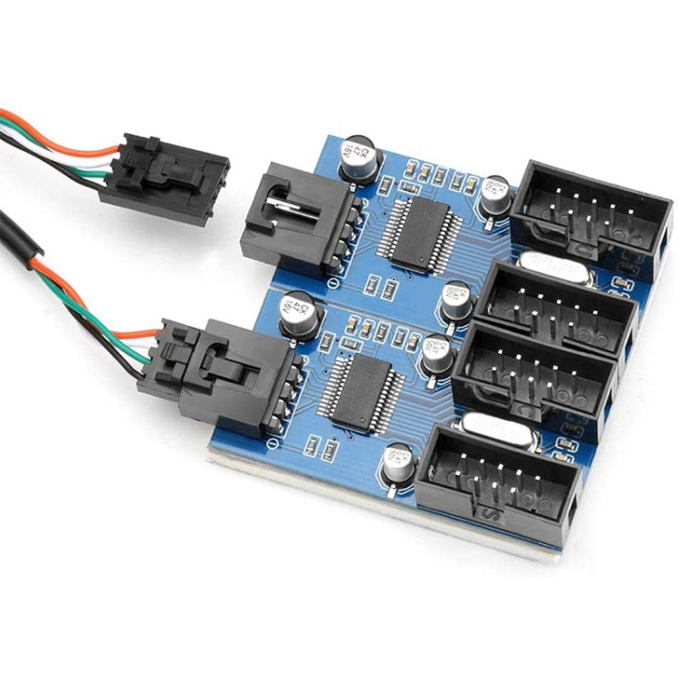 Rocketek HC427 Adaptador HUB USB2.0 de 9 pines Placa de circuito divisor de uno a cuatro, One-to-Four