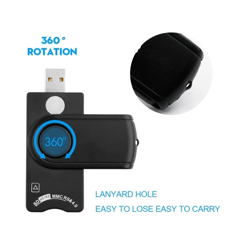 Rocketek SCR10 USB2.0 Tarjeta inteligente / SD / TF / M2 / MS / Lector de tarjetas SIM, SCR10