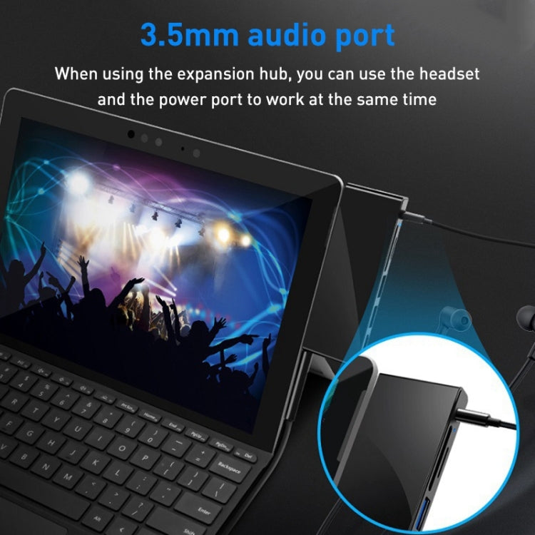 Adaptador Rocketek SGO772 Tipo-C a USB3.0 / HDMI HUB para Surface Pro GO, SGO772
