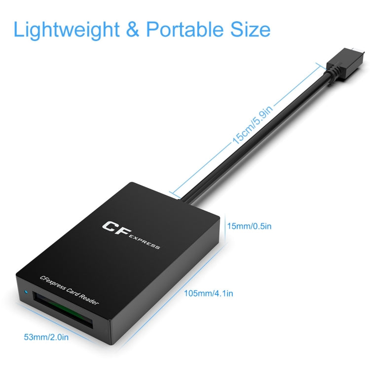Lector de tarjetas Rocketek CR315 USB3.1 Gen2 tipo C CFexpress tipo B, CR315