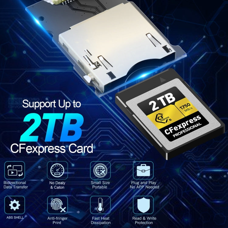 Lector de tarjetas Rocketek CR315 USB3.1 Gen2 tipo C CFexpress tipo B, CR315