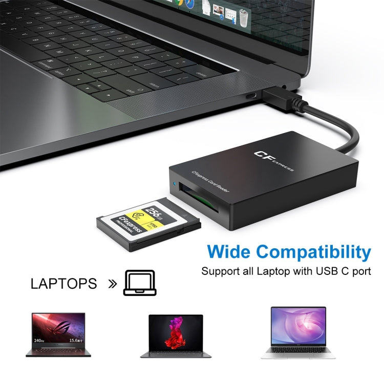 Lector de tarjetas Rocketek CR315 USB3.1 Gen2 tipo C CFexpress tipo B, CR315