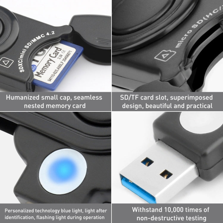 Rocketek CR3 USB3.0 2 en 1 Lector de Tarjetas SD/TF