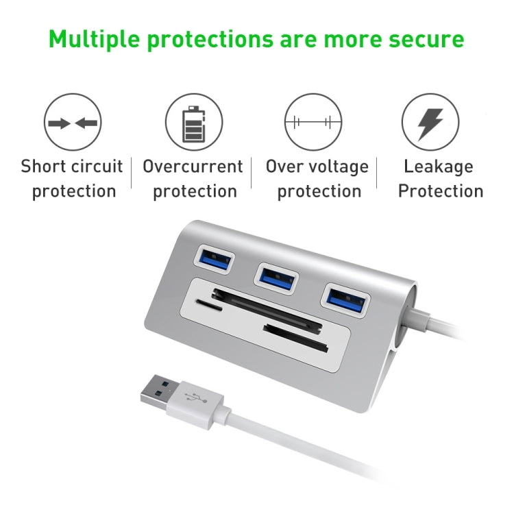 Rocketek HC423 USB3.0 x 3 + Adaptador HUB Lector de Tarjetas SD / TF / CF