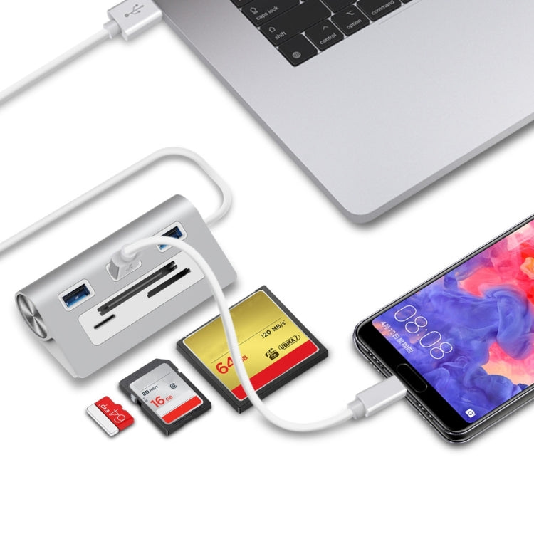 Rocketek HC423 USB3.0 x 3 + Adaptador HUB Lector de Tarjetas SD / TF / CF