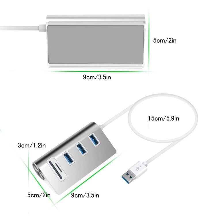 Rocketek HC422 USB3.0 x 3 + Adaptador HUB Lector de Tarjetas SD/TF