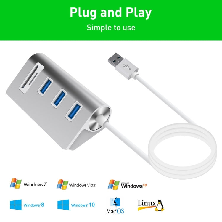 Rocketek HC422 USB3.0 x 3 + Adaptador HUB Lector de Tarjetas SD/TF
