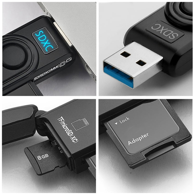 Rocketek CR5 USB3.0 Lector de Tarjetas SD/TF Multifunción