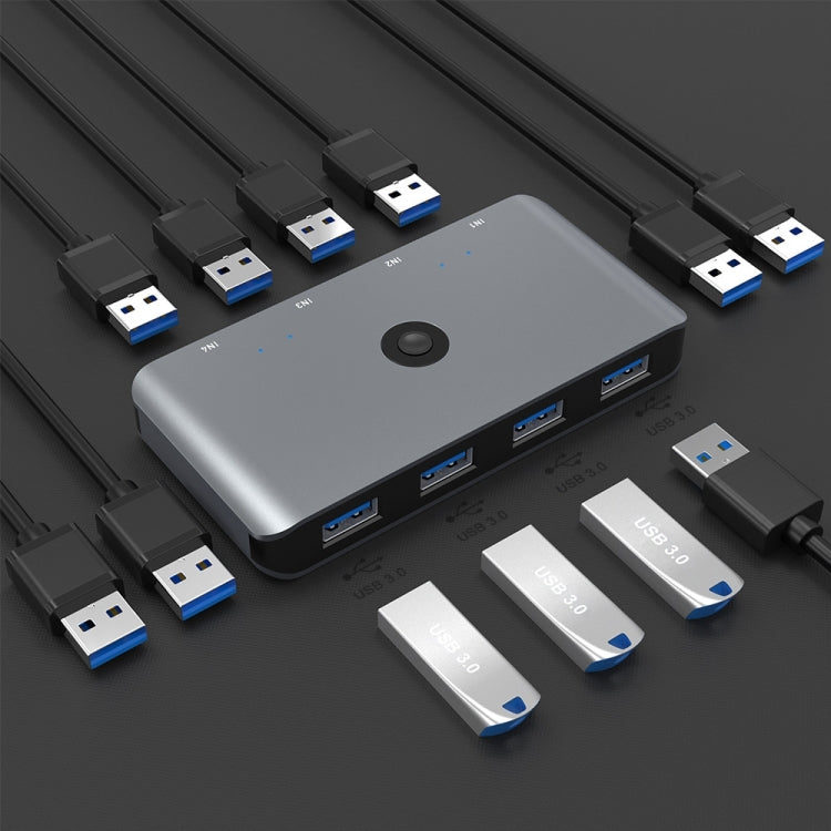 Conmutador KVM Rocketek HC406 USB3.0 Convertidor compartido de cuatro en cuatro salidas, USB3.0