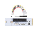 Tarjeta gráfica NGFF M.2 Key M a PCI-E 1X / 4X / 8X / 16X, adaptador de ranura para minería, tarjeta convertidora vertical con LED y Cable de alimentación de 4 pines, VER003 with 4 Pin Power Cable