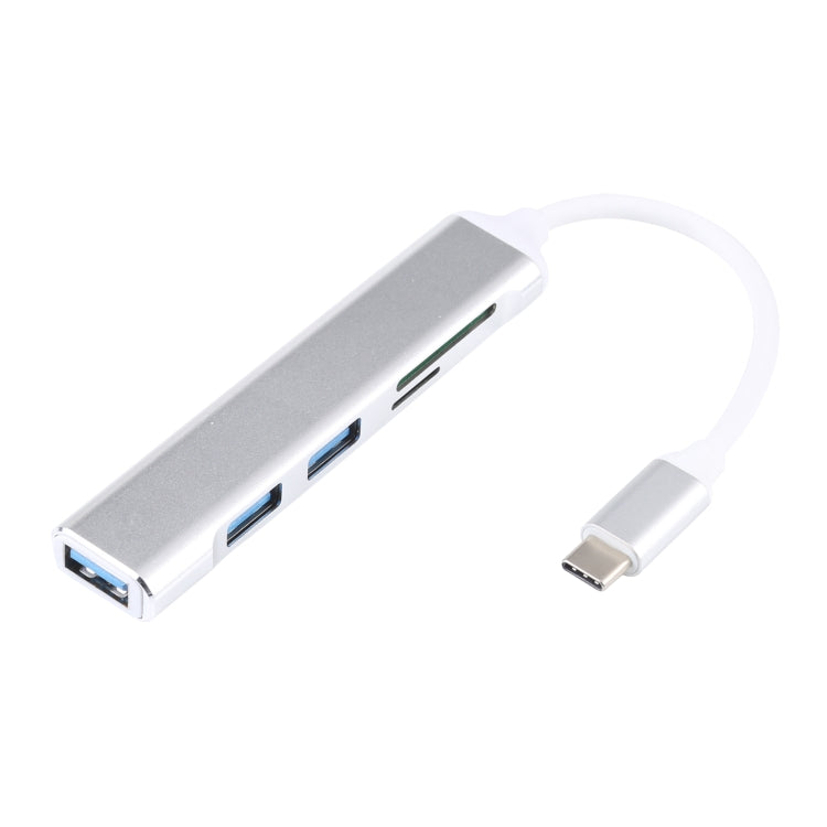 5 en 1 USB-C / Type-C 3.1 a ranura para tarjeta SD / TF + 3 puertos USB 3.0 Estación de acoplamiento multifuncional HUB, USB-C / Type-C 3.1