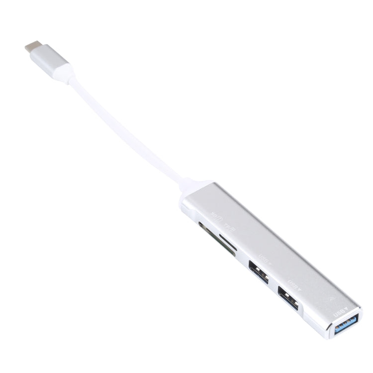 5 en 1 USB-C / Type-C 3.1 a ranura para tarjeta SD / TF + 3 puertos USB 3.0 Estación de acoplamiento multifuncional HUB, USB-C / Type-C 3.1