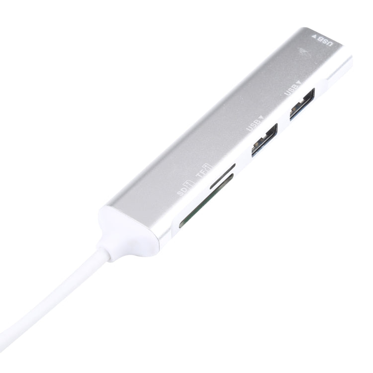 5 en 1 USB-C / Type-C 3.1 a ranura para tarjeta SD / TF + 3 puertos USB 3.0 Estación de acoplamiento multifuncional HUB, USB-C / Type-C 3.1