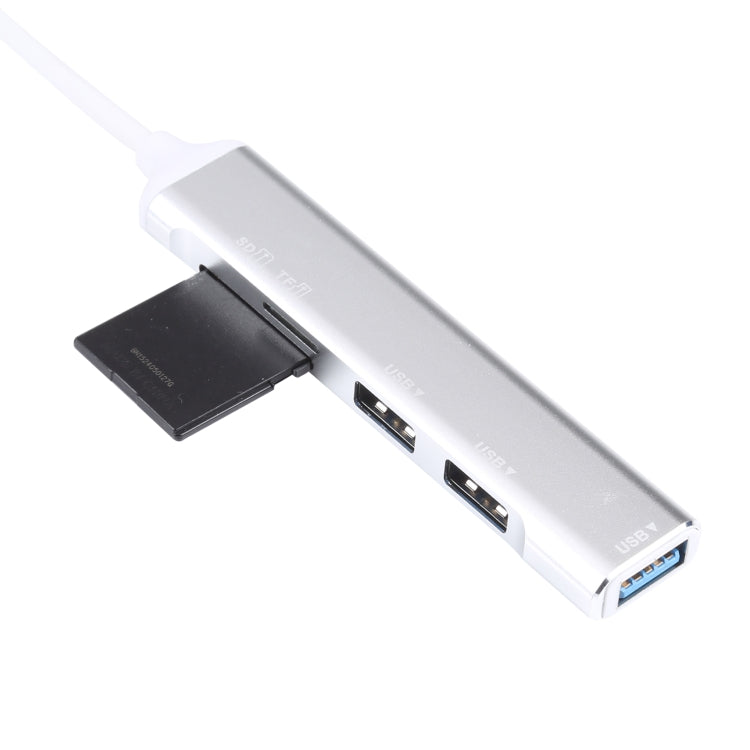 5 en 1 USB-C / Type-C 3.1 a ranura para tarjeta SD / TF + 3 puertos USB 3.0 Estación de acoplamiento multifuncional HUB, USB-C / Type-C 3.1