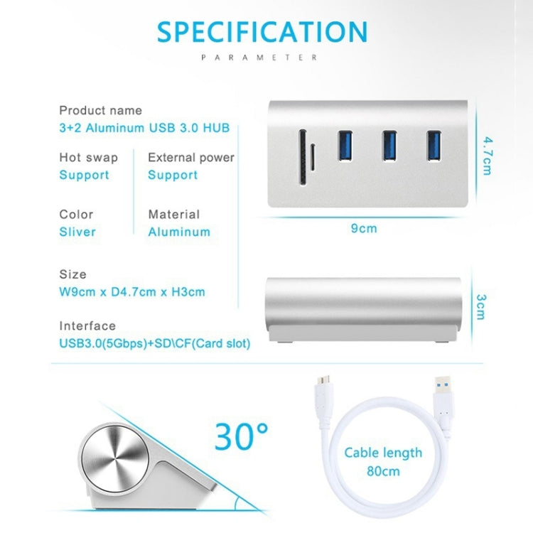 Adaptador HUB divisor USB 3.0 de alta velocidad Rocketek HUB-3PC2