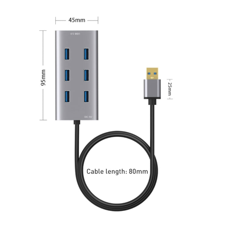 8108 HUB USB 3.0 a USB 3.0 de 7 puertos, longitud del cable: 80 cm, 8108