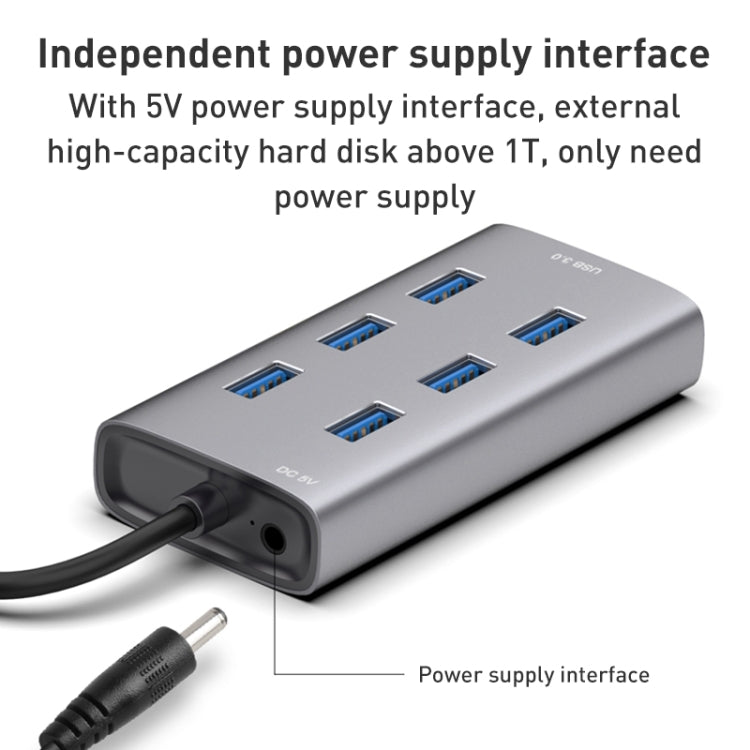 8108 HUB USB 3.0 a USB 3.0 de 7 puertos, longitud del cable: 80 cm, 8108