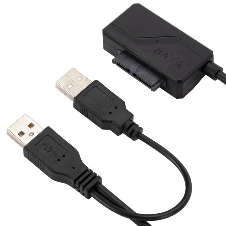 Cable adaptador SATA a USB 2.0 Cable de unidad óptica con fuente de alimentación, with Power Supply