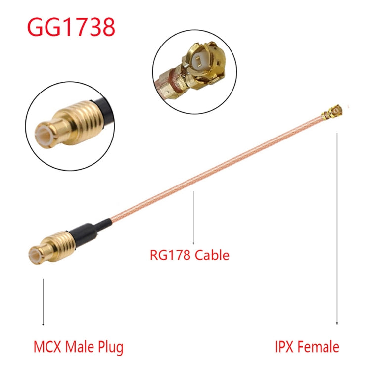 Cable adaptador IPX hembra a GG17378 MCX hembra RG178, longitud: 15 cm, IPX to GG1738 MMCX Female