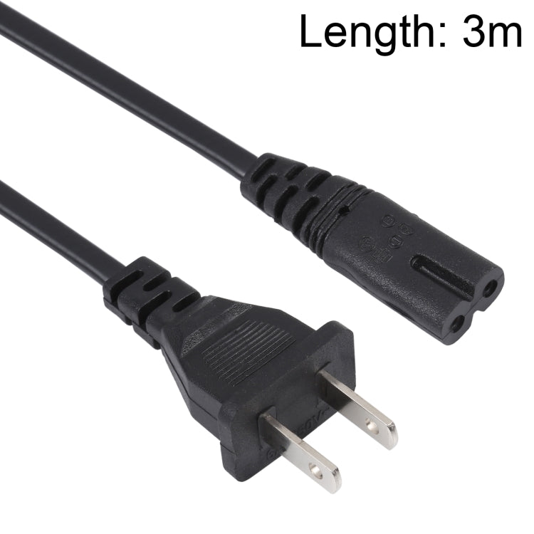 Cable de alimentación de CA para portátil estadounidense de 2 clavijas de alta calidad, longitud: 3 m, 2 Prong Style US Plug, Length: 3m