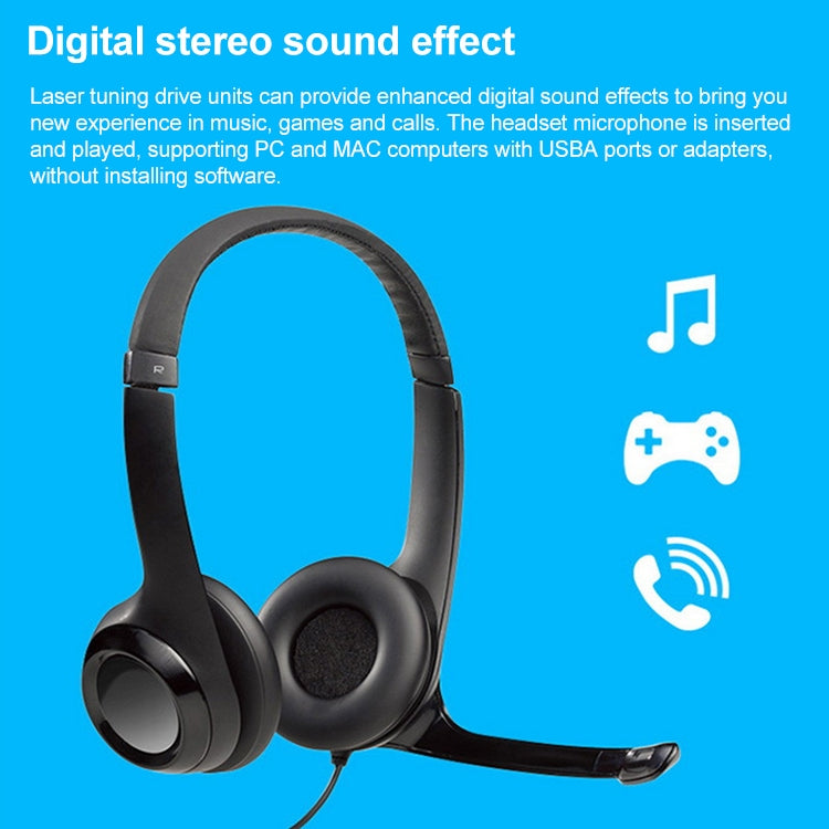Logitech H390 Auriculares estéreo con cable USB y micrófono con cancelación de ruido