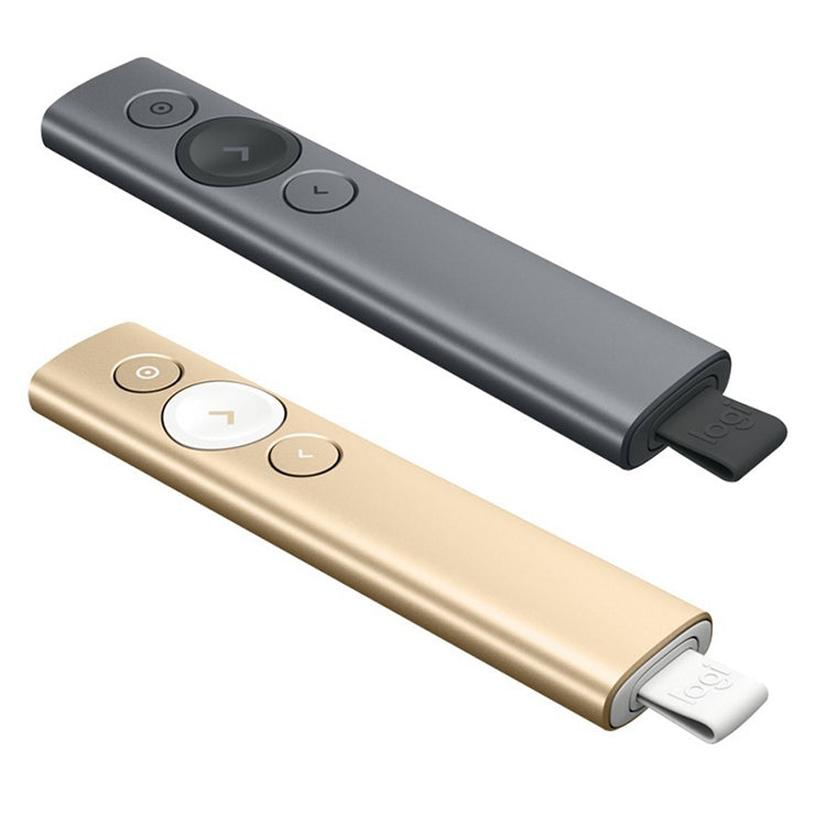 Logitech Spotlight Presentador inalámbrico USB de 2,4 Ghz PPT Control remoto Flip Pen, Spotlight (Grey), Spotlight (Gold)