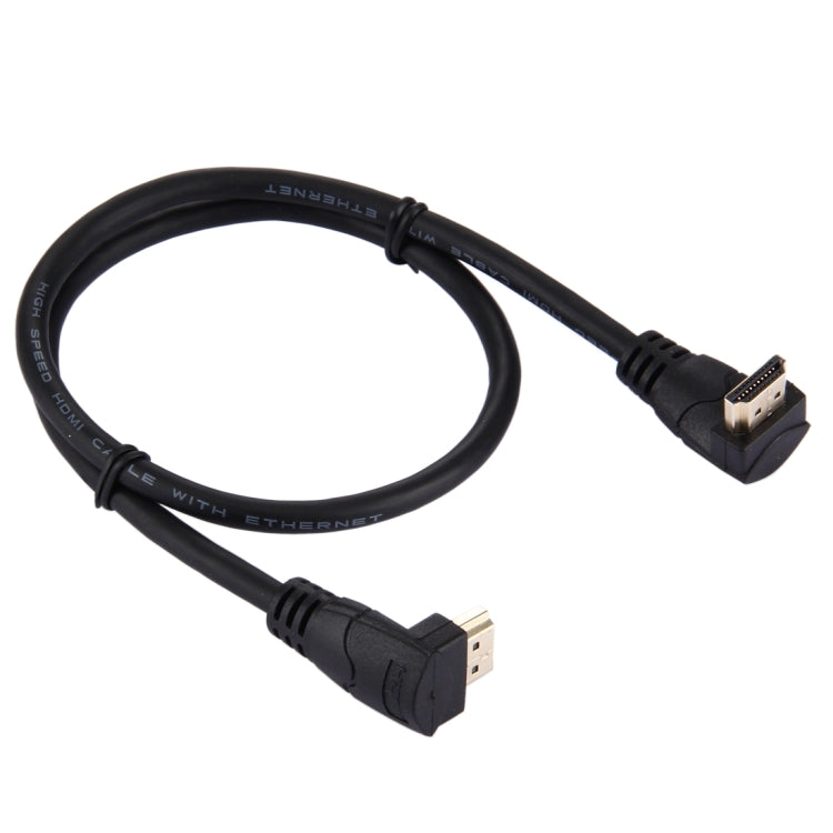 60cm 4K x 2K HDMI 2.0 Versión Alta Velocidad 270 Grados Ángulo Recto HDMI Macho a 270 Grados Ángulo Recto HDMI Macho Cable con Ethernet, Right Angle, Length: 60cm
