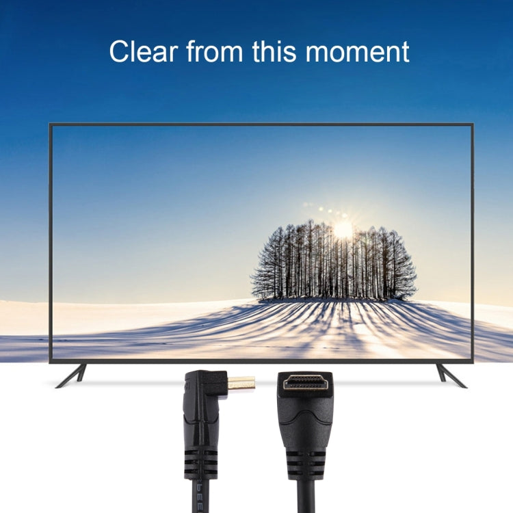 60cm 4K x 2K HDMI 2.0 Versión Alta Velocidad 270 Grados Ángulo Recto HDMI Macho a 270 Grados Ángulo Recto HDMI Macho Cable con Ethernet, Right Angle, Length: 60cm