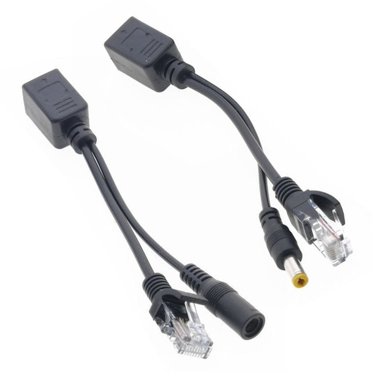 Juego de cable divisor y inyector POE RJ45 2 en 1 con conector CC hembra y macho de 2,1 x 5,5 mm, 2.1x 5.5mm Female