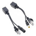 Juego de cable divisor y inyector POE RJ45 2 en 1 con conector CC hembra y macho de 2,1 x 5,5 mm, 2.1x 5.5mm Female
