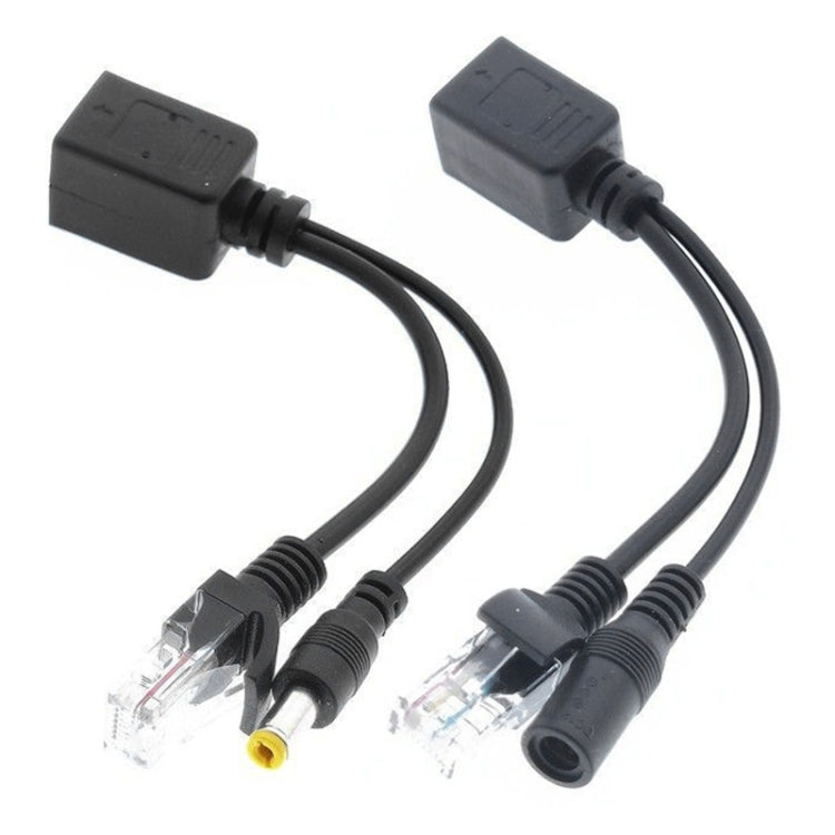 Juego de cable divisor y inyector POE RJ45 2 en 1 con conector CC hembra y macho de 2,1 x 5,5 mm, 2.1x 5.5mm Female