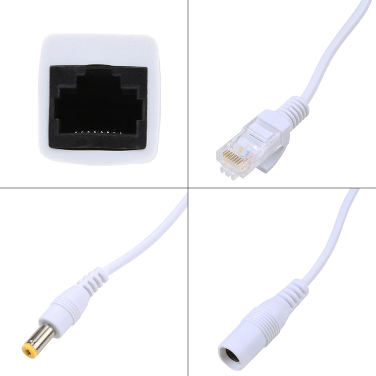 Juego de cable divisor y inyector POE RJ45 2 en 1 con conector CC hembra y macho de 2,1 x 5,5 mm, 2.1x 5.5mm Female