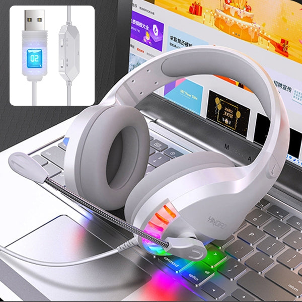 Auriculares para juegos con cable YINDIAO Q2 con micrófono, versión: tarjeta de sonido USB única, Q2 Single USB Sound Card(Black), Q2 Single USB Sound Card(White)