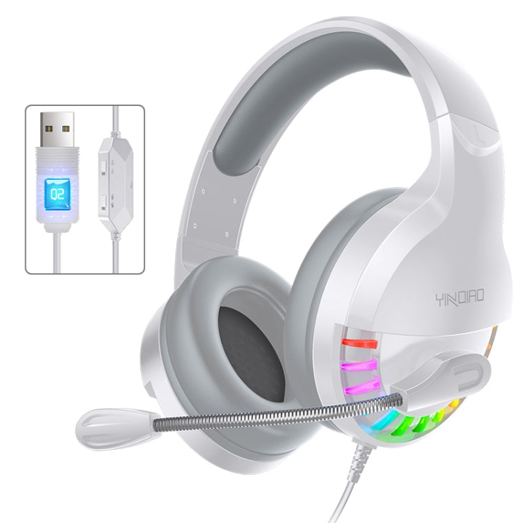 Auriculares para juegos con cable YINDIAO Q2 con micrófono, versión: tarjeta de sonido USB única, Q2 Single USB Sound Card(Black), Q2 Single USB Sound Card(White)