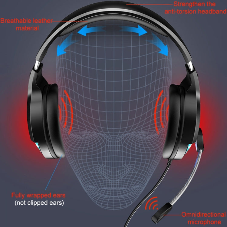 YINDIAO Q2 Auriculares para juegos con cable y montados en la cabeza con micrófono, versión: individual de 3,5 mm, Q2 Single 3.5mm(Black)
