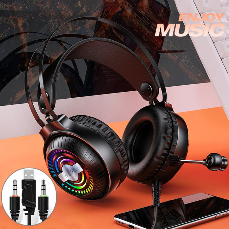 YINDIAO Q4 Auriculares para juegos con cable y micrófono, montados en la cabeza, versión: dual 3,5 mm + USB, Q4 (Black), Q4 (White)