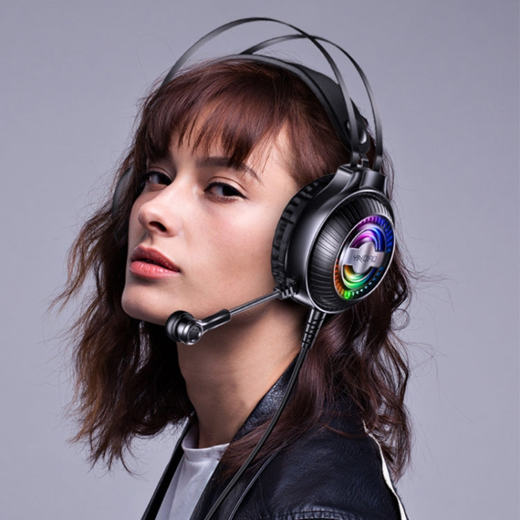 YINDIAO Q4 Auriculares para juegos con cable y micrófono, montados en la cabeza, versión: dual 3,5 mm + USB, Q4 (Black), Q4 (White)