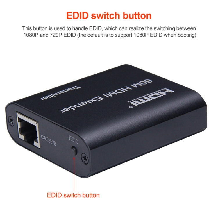 BOWU BW-HE60U Extensor de red HDMI a RJ45 de 60 m, 1080P 60m