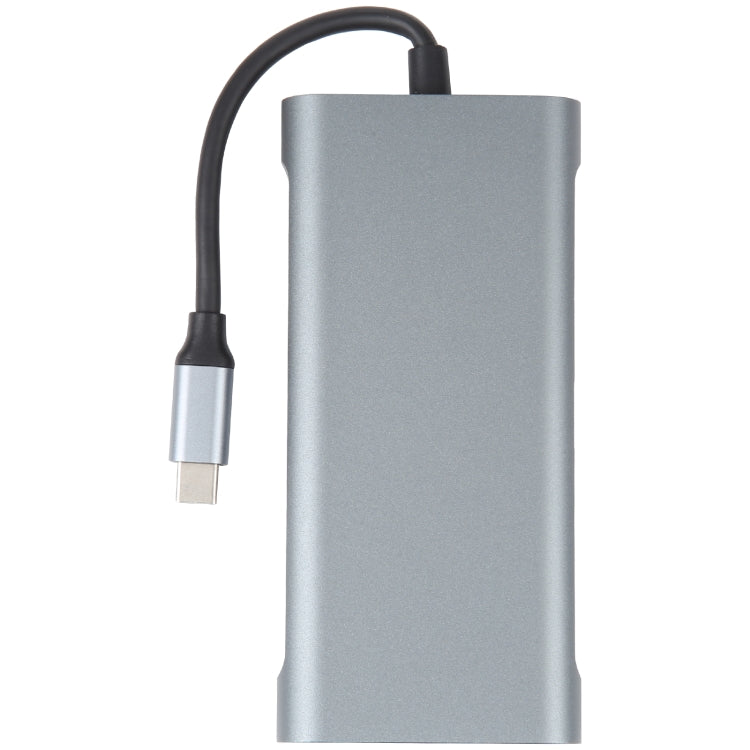 Adaptador HUB de estación de acoplamiento USB-C / Type-C a USB 11 en 1 (puerto de red de 100 M), 100M Network Port