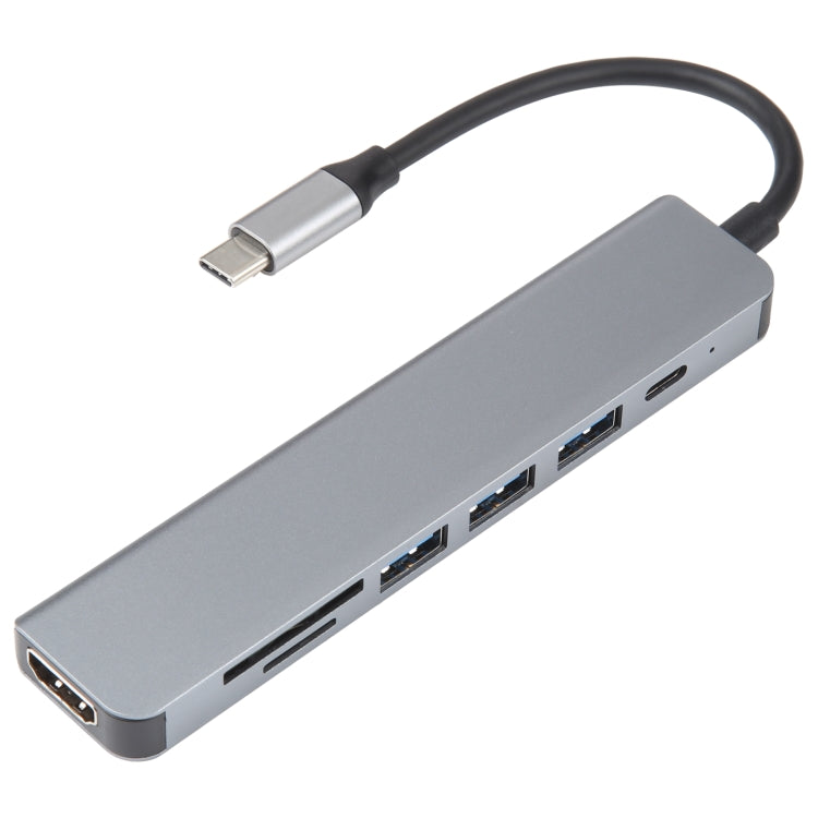 Adaptador HUB de estación de acoplamiento USB-C / Type-C a USB 7 en 1, 7 in 1