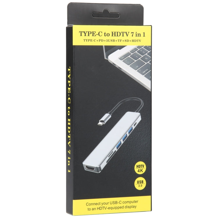 Adaptador HUB de estación de acoplamiento USB-C / Type-C a USB 7 en 1, 7 in 1