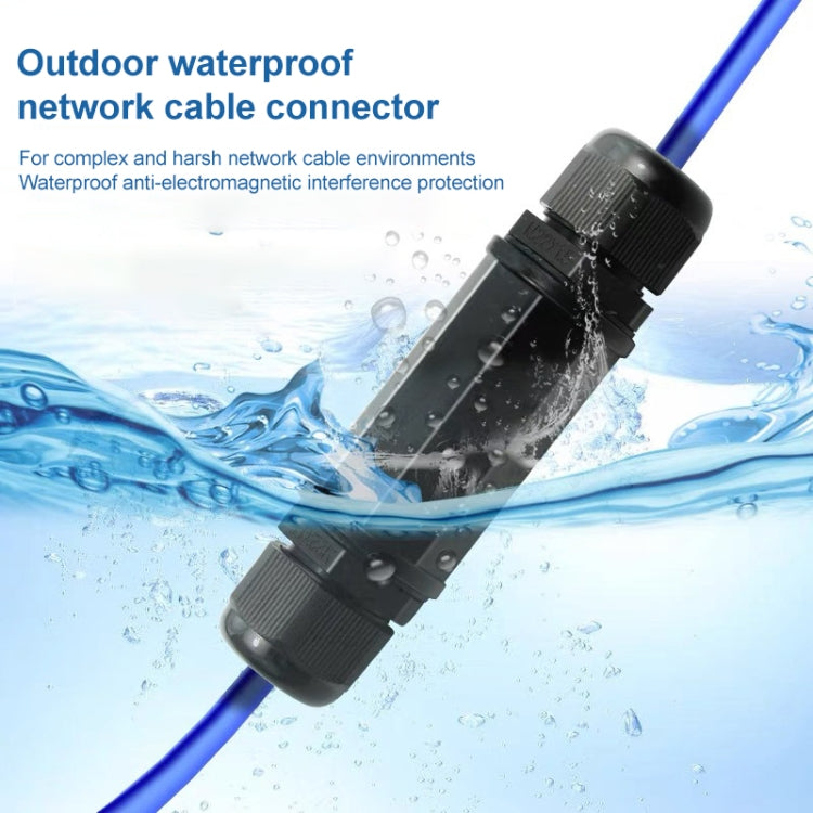 Adaptador de acoplador Lan de doble cabezal conector impermeable RJ45, RJ45 Waterproof Coupler