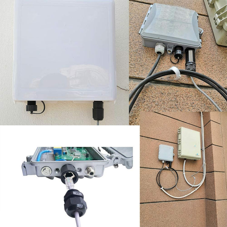 Adaptador de acoplador Lan de doble cabezal conector impermeable RJ45, RJ45 Waterproof Coupler